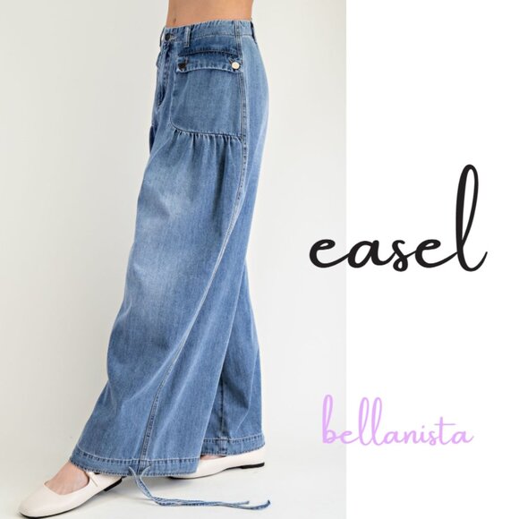 Easel Denim Flare Wide Leg Jeans - Picture 4 of 5